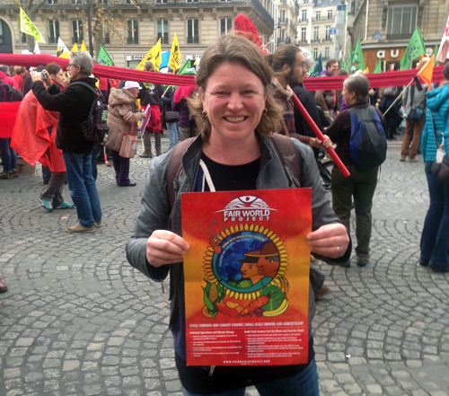 Kerstin Lindgren (FWP) takes to the streets with other advocates for climate justice